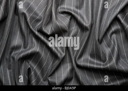 High quality pin stripe suit background texture with folds Stock Photo