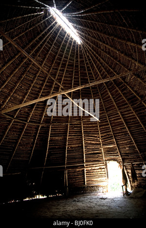 Yagua Indians living a traditional life near the Amazonian city of Iquitos, Peru. Stock Photo