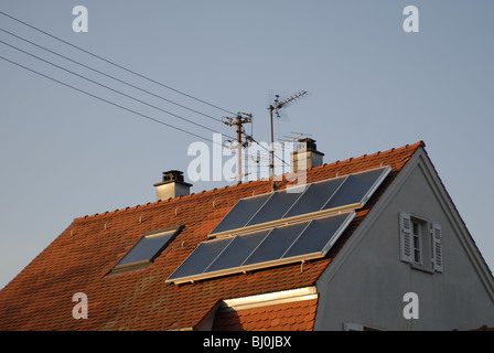 New building with solar energy Stock Photo