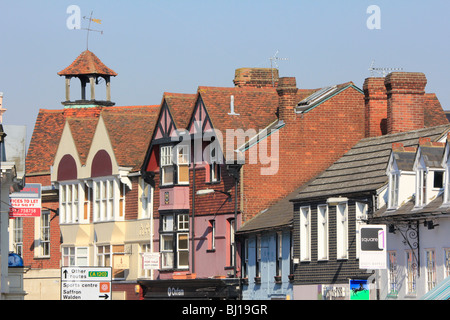 Great Dunmow Town Centre High Street, Essex, England Stock Photo