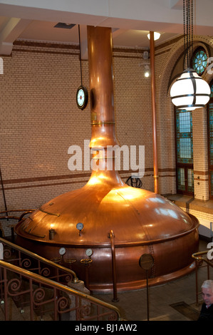 Copper traditional tanks for brewing Heineken beer, Heineken brewery museum, Amsterdam (no property released) Stock Photo