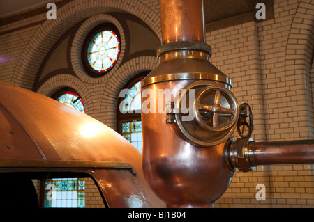 Copper traditional tanks for brewing Heineken beer, Heineken brewery museum, Amsterdam (no property released) Stock Photo