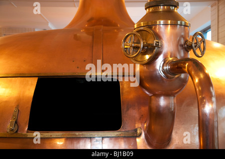 Copper traditional tanks for brewing Heineken beer, Heineken brewery museum, Amsterdam (no property released) Stock Photo