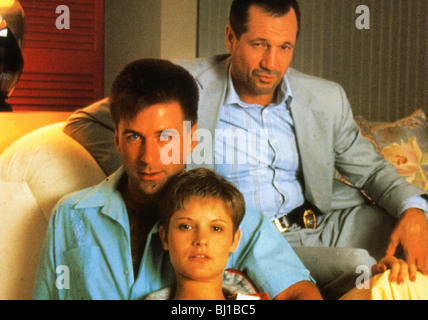 MIAMI BLUES -  1990 Rank/Orion film with Alec Baldwin at left, Jennifer Jason Leigh and Fred Ward Stock Photo