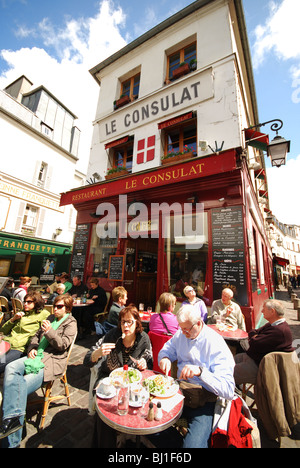 Restaurant Le Consulat Montmartre Paris France Stock Photo