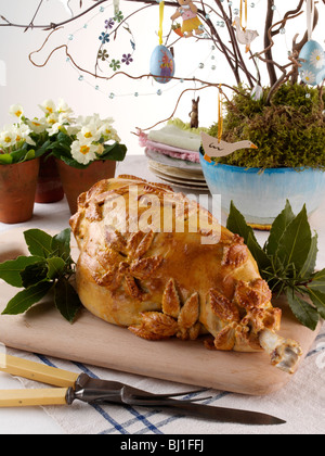 Easter lamb leg in pastry Stock Photo