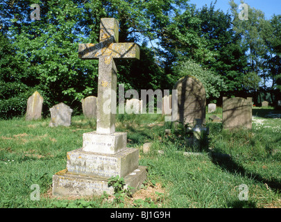 Headstones in church cemetery, Kent, England, United Kingdom Stock Photo