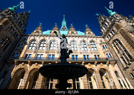 The inner yard of the town hall at Hamburg, Germany Stock Photo
