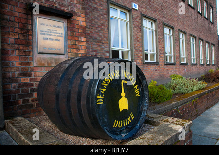 Wooden whiskey barrel barrels whisky cognac alcohol scotch Scottish oast house distillery traditional cask Stock Photo