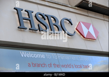HSBC bank sign England Uk Stock Photo