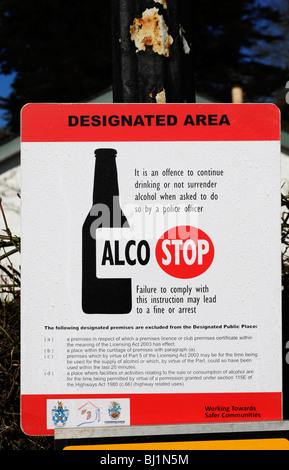 an ' alco stop ' sign in cornwall uk Stock Photo