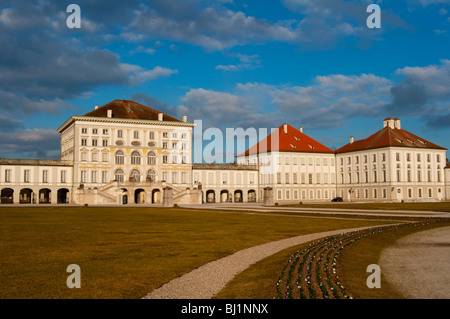Spring buds just planted at Nymphenburg Palace in Munich, Germany Stock Photo
