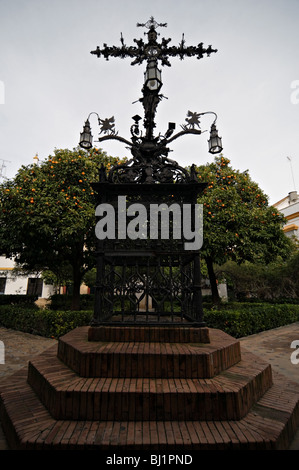 Plaza de Santa Cruz at the Juderia in Sevilla Stock Photo