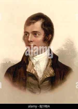 Portrait c1890s of famous Scottish poet Robert Burns (1759 - 1796) - also known as Rabbie Burns and the 'Bard of Ayrshire'. Stock Photo