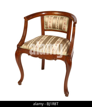 fine image of classic old wooden armchair on white Stock Photo