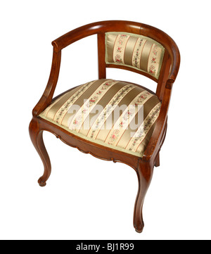isolated old vintage wood armchair classic italian style