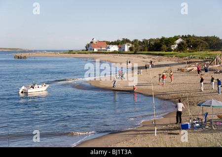 Popham Beach at the mouth of Kennebec River Stock Photo