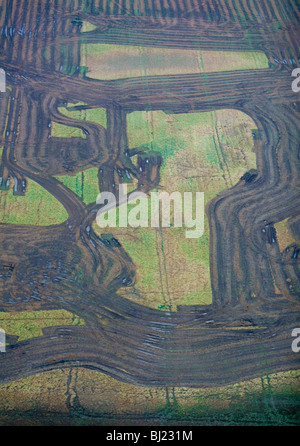 Field destroyed by water Stock Photo