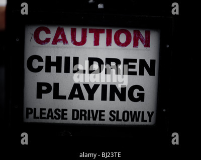 Caution Children Playing sign Stock Photo