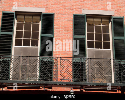 Shutter windows on a house in the historic Beacon Hill district of Boston Massachusetts USA Stock Photo