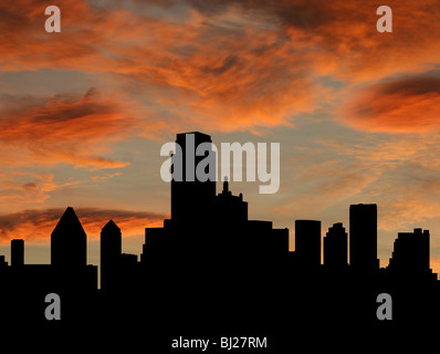 Dallas Skyline at sunset with beautiful sky Stock Photo - Alamy