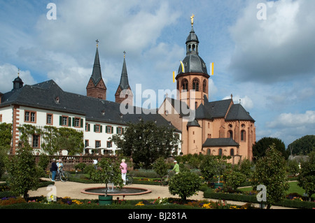 Abbey Seligenstadt, abbey garden, Seligenstadt, Hesse, Germany Stock Photo