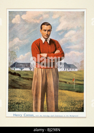 Portrait of Henry Cotton (1907-87), with Ashridge golf club in background, c1940s. Artist: Unknown Stock Photo