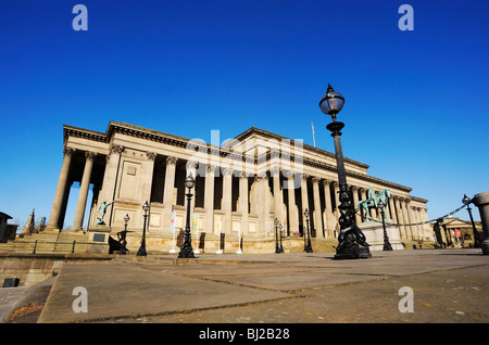 St Georges Hall, St. Georges Plateau, Lime Street in Liverpool city centre. front view from Lime Street. Stock Photo