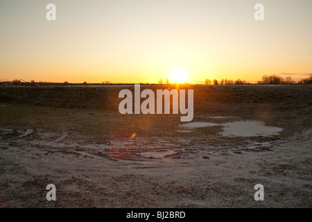 Sunrise at Walthamstow reservoirs London England. Stock Photo