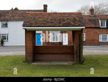 A rural bus shelter in an Essex village Stock Photo