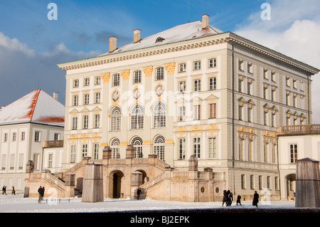 Nymphenburg palace in the snow. Munich, Germany. Stock Photo