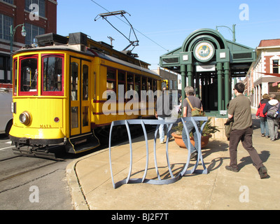 USA Memphis Tennessee TN- trolley car on Main Street in downtown Memphis Stock Photo