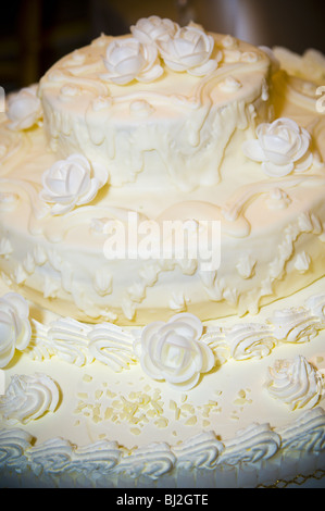 Glazed covered wedding cake Stock Photo