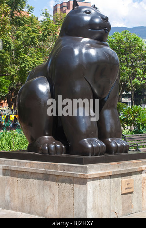 Bronze statuary sculpted by Fernando Botero and located in the Plaza Botero, Medellin, Antioquia, Colombia Stock Photo