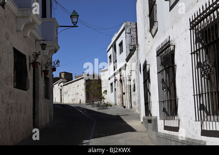 View of a street in Arequipa, The White City, Andes, Peru, South America. Stock Photo