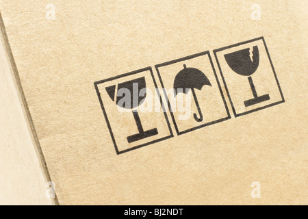 Close Up Brown Cardboard Paper Box Texture and Background. Stock