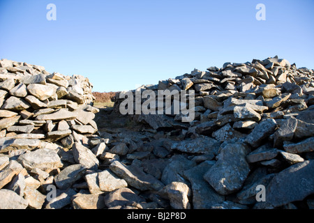 Tre'r Ceiri Iron Age Hill Fort on one of the peaks of the Rivals Yr Eifl near Llanaelhaearn on the Lleyn Peninsula North Wales Stock Photo