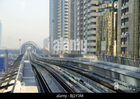Metro tracks in Sheikh Zayed Road, Dubai United Arab Emirates