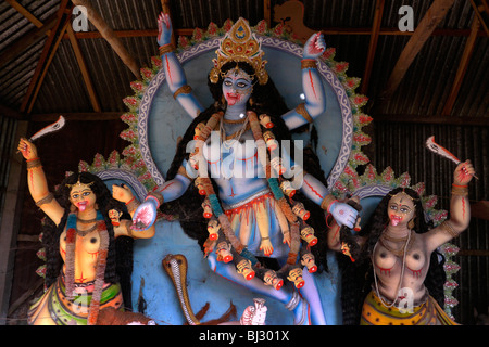 BANGLADESH Statue of Kali, Hindu goddess of destruction, Village of Pouli. PHOTO by SEAN SPRAGUE Stock Photo