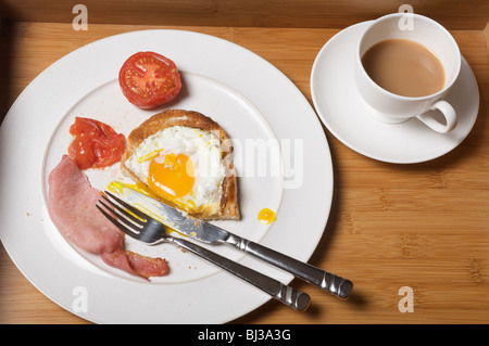 half-eaten English breakfast Stock Photo