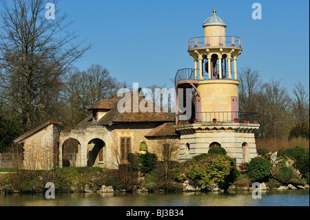 Tour de Marlborough, Hameau de la Reine, Versailles, Yvelines, France Stock Photo