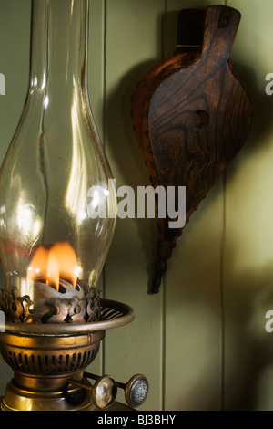 An old brass oil lamp. Stock Photo