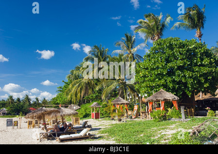 Gecko Bar, palm beach, Klong Khong Beach, Ko Lanta or Koh Lanta island, Krabi, Thailand, Asia Stock Photo