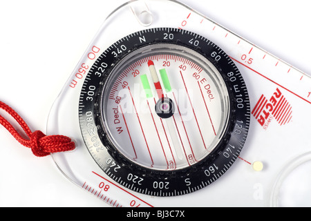 Plastic compass isolated on white Stock Photo