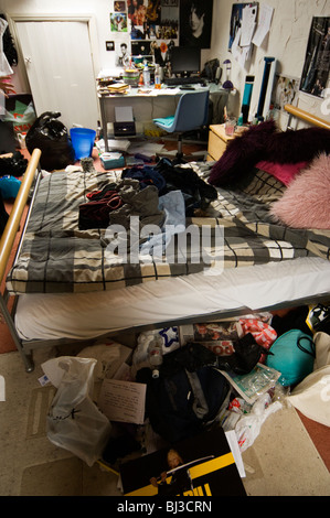 Teenagers messy bedroom Stock Photo