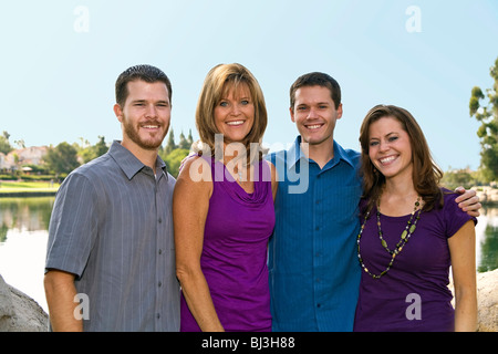 Mother with her 3 adult children. MR  © Myrleen Pearson Stock Photo