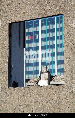 Demolition of a building made of precast concrete slabs, Berlin, Germany Stock Photo