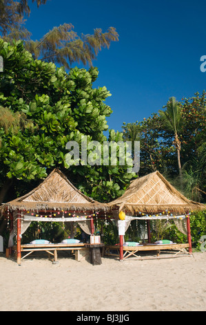 Massage huts on the beach, Long Beach, Phra Ae Beach, island of Ko Lanta, Koh Lanta, Krabi, Thailand, Asia Stock Photo