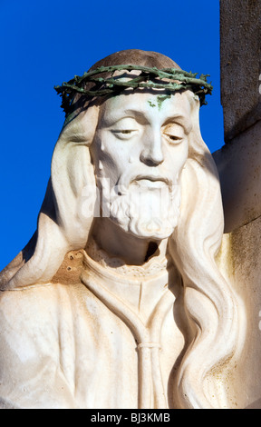Jesus statue in a cemetery, Chiclana, Andalusia, Spain, Europe Stock Photo