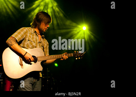 The U.S. singer and songwriter Josh Royse live in the Schueuer venue, Lucerne, Switzerland Stock Photo